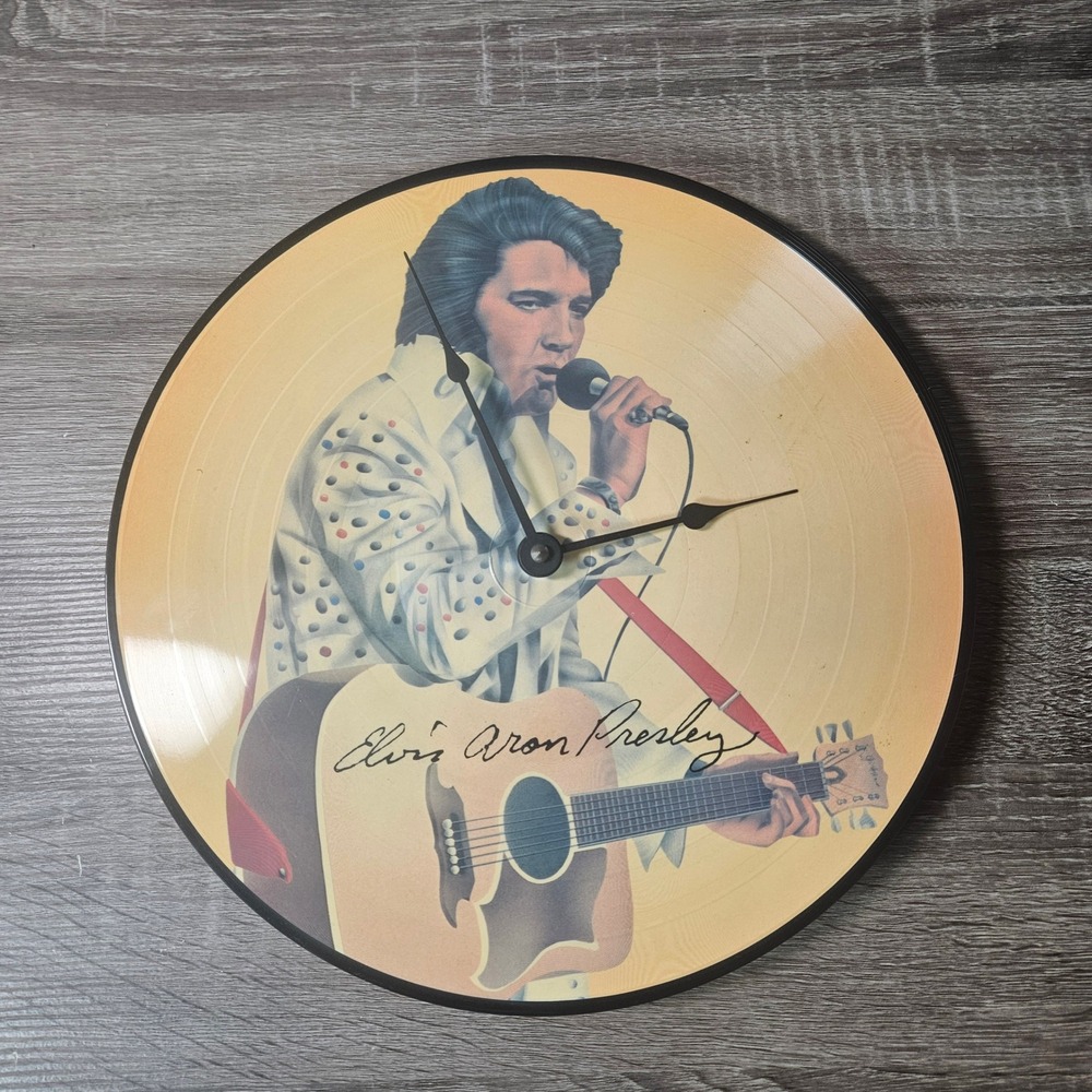 Elvis Presley Vinyl Record Wall Clock Retro Rock and Roll Music Decor 12 Inch